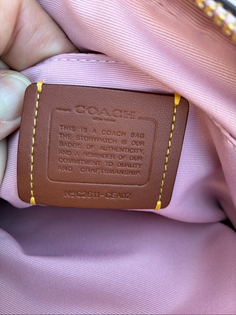 Coach Mini Carey Crossbody Bag In Light Pink Shiny Smooth Leather Purse - Picture 8 of 12